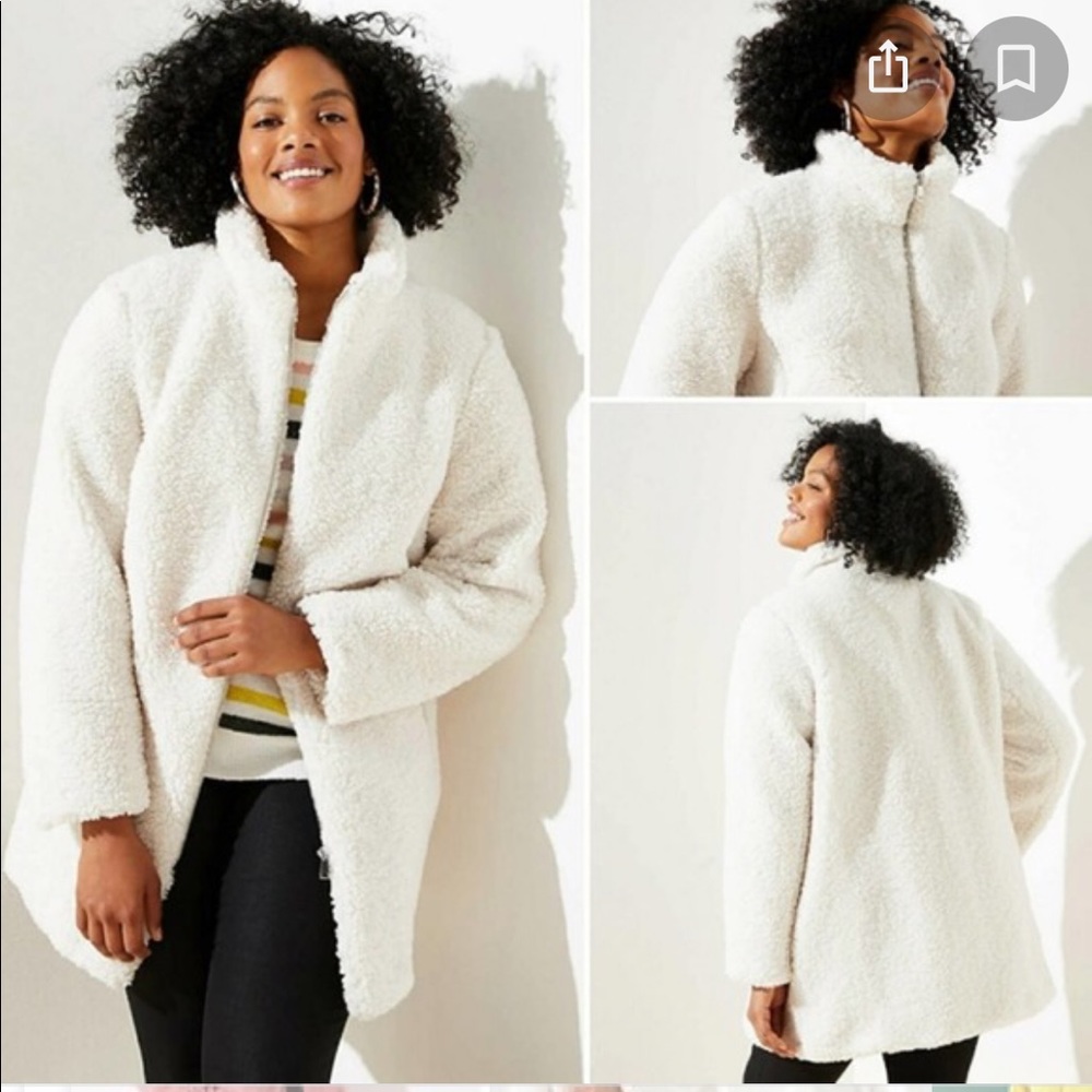 LOFT SHERPA FUNNEL NECK COAT